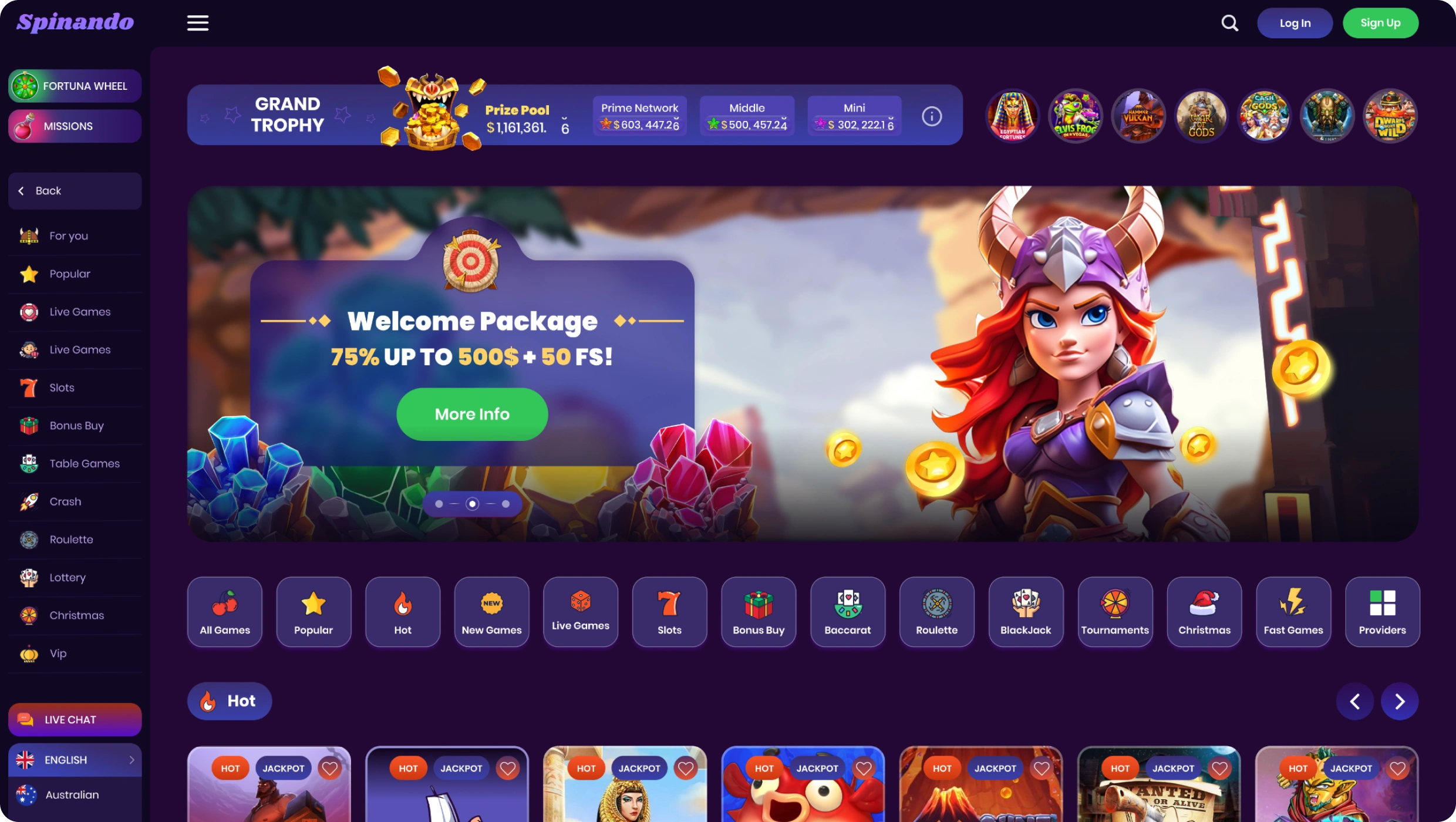 Spinando Casino Platform